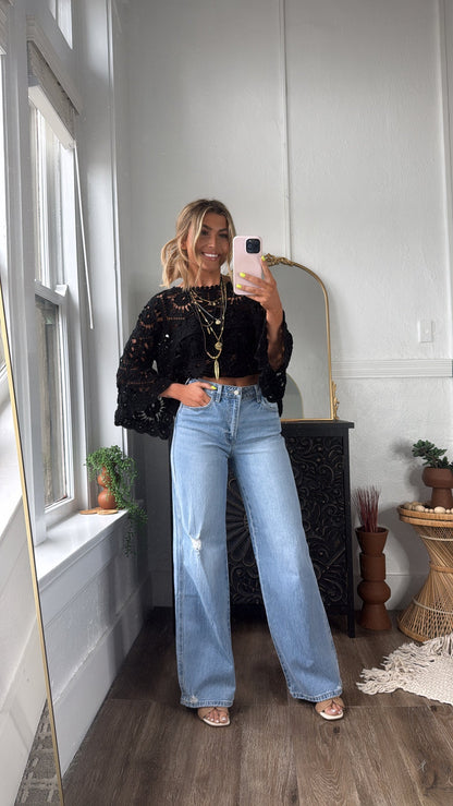 Knix High Rise Wide Leg Jean, VERVET