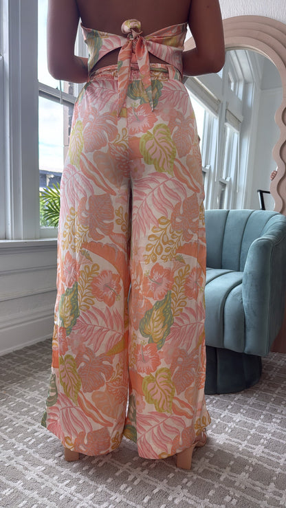 Isla Bloom Haltered Two Piece Set, Apricot Multi