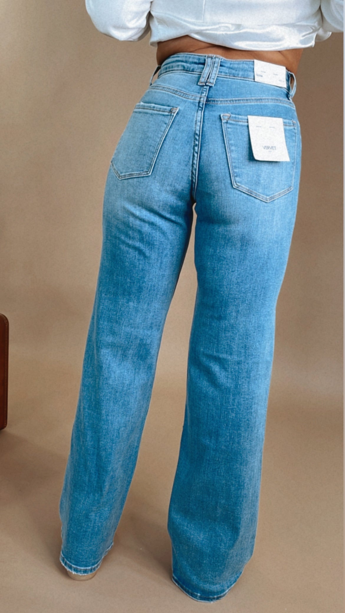 High Rise Wide Leg A Line Denim Jeans, Righteously VERVET