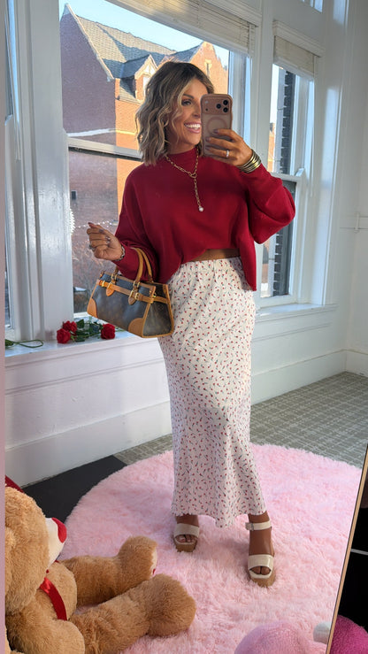 Here To Charm Floral Maxi Pencil Skirt