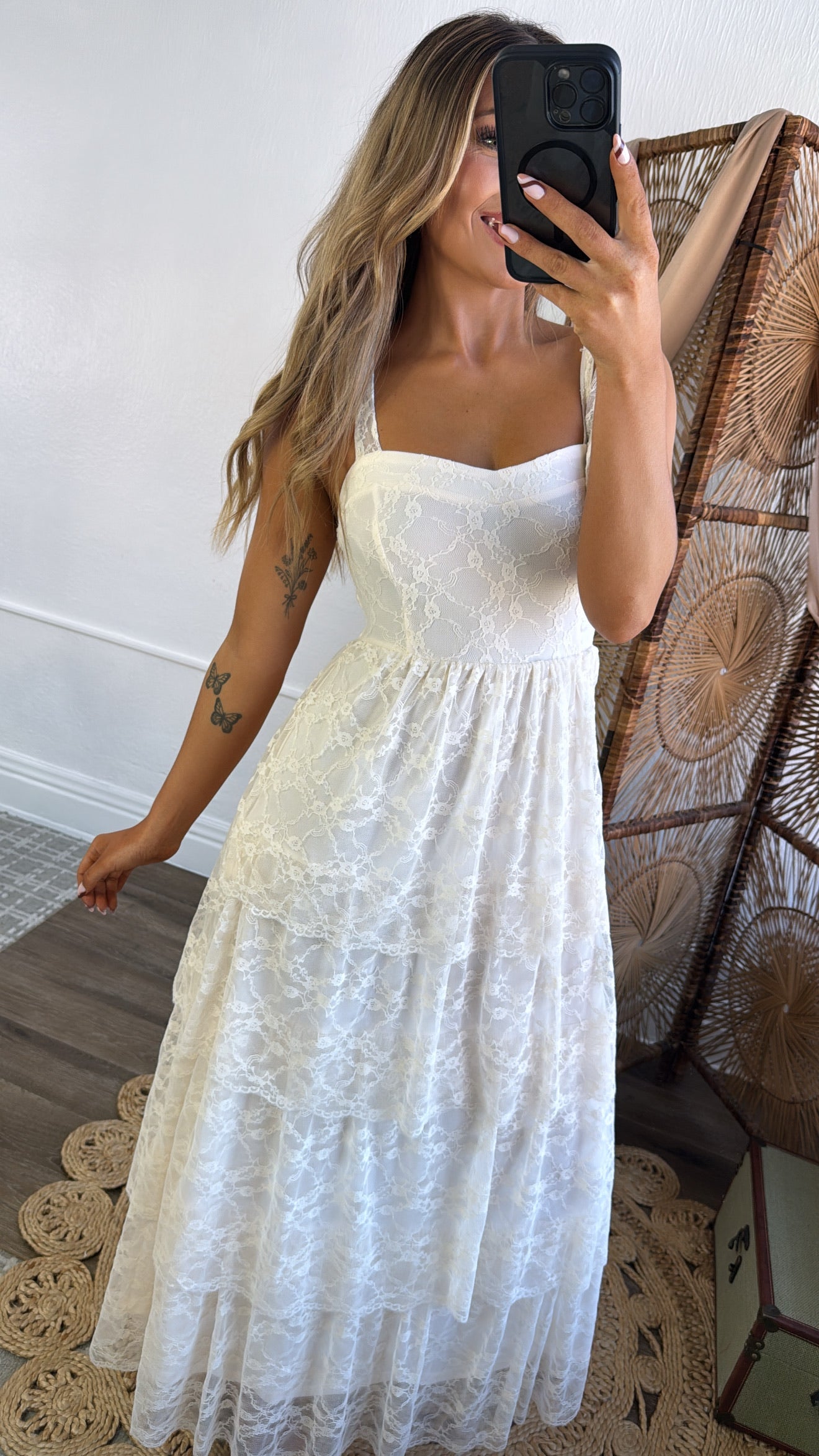 Penelope Floral Maxi Dress, Ivory Cream