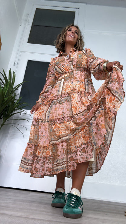 Golden Hour Button Down Midi Dress