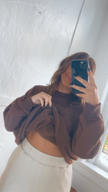 Limitless Embroidered Sweatshirt, Brown
