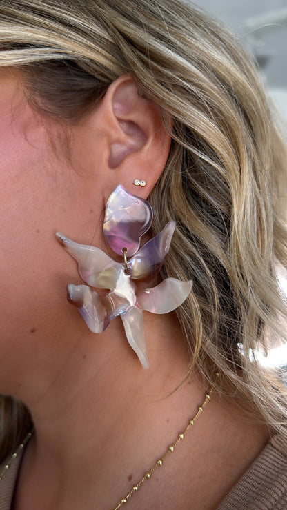 Linny Co. Flora Statement Earring, Lavender Honey