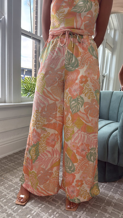 Isla Bloom Haltered Two Piece Set, Apricot Multi