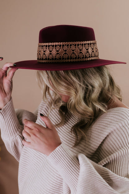 Palmer Rancher Hat, Burgundy