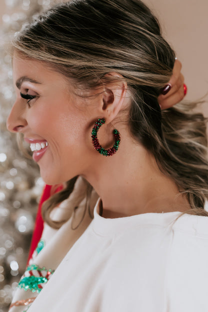 Christmas Tinsel Wreath Hoops, Multi