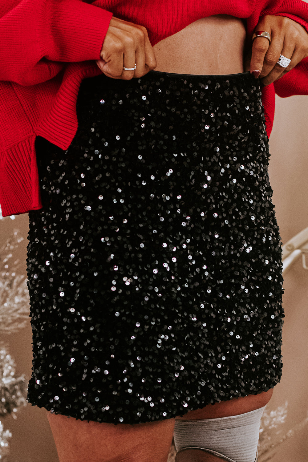 Dress To Impress Sequin Mini Skirt, Black