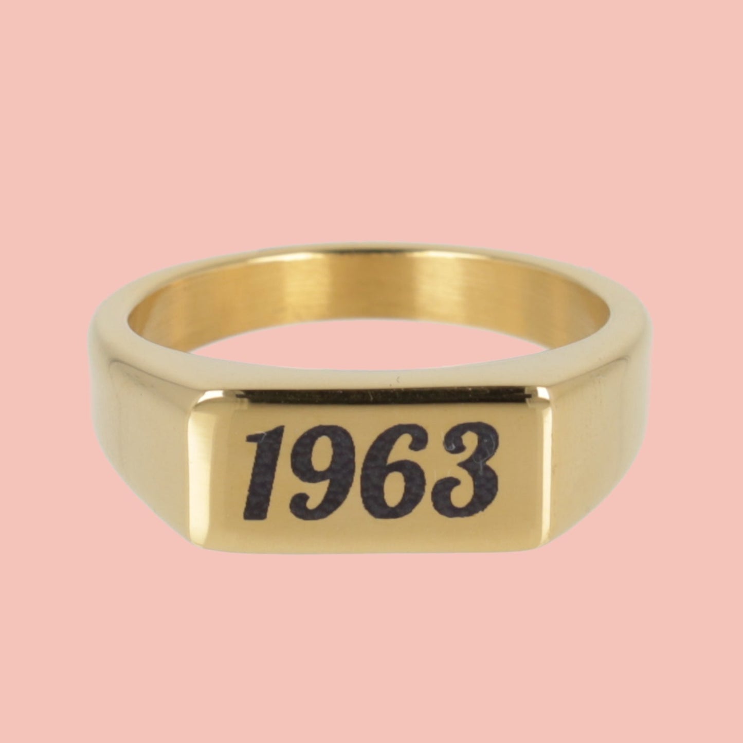 Customisable Birth Year Ring - Gold Plated