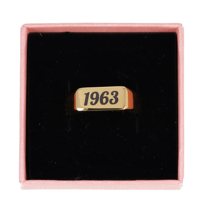 Customisable Birth Year Ring - Gold Plated