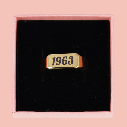 Customisable Birth Year Ring - Gold Plated