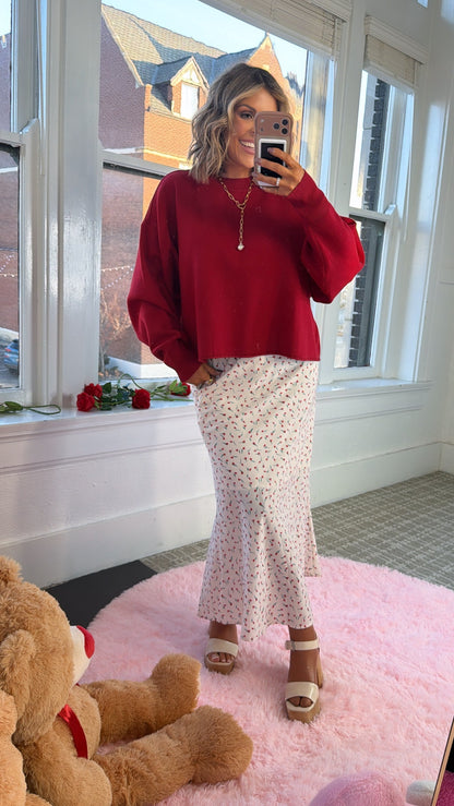 Here To Charm Floral Maxi Pencil Skirt