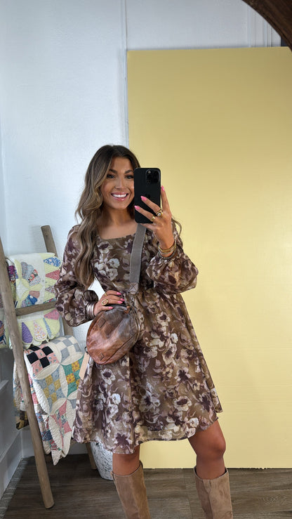 Larkspur Mini Dress, Olive Multi