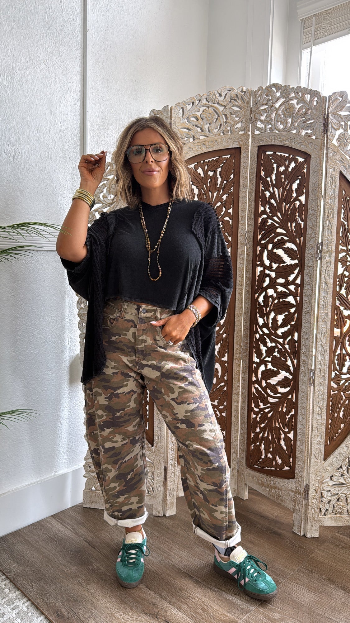 Gone Rouge Camo Washed Barrel Jeans