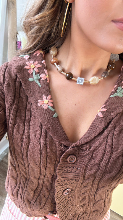 Early Meadows Knit Cardigan, Mocha