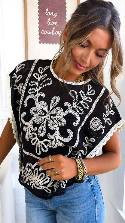 BY TOGETHER: Sea Breeze Top, Black Natural
