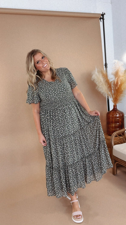 ECB Exclusive: Many Moments Floral Maxi Dress, Green