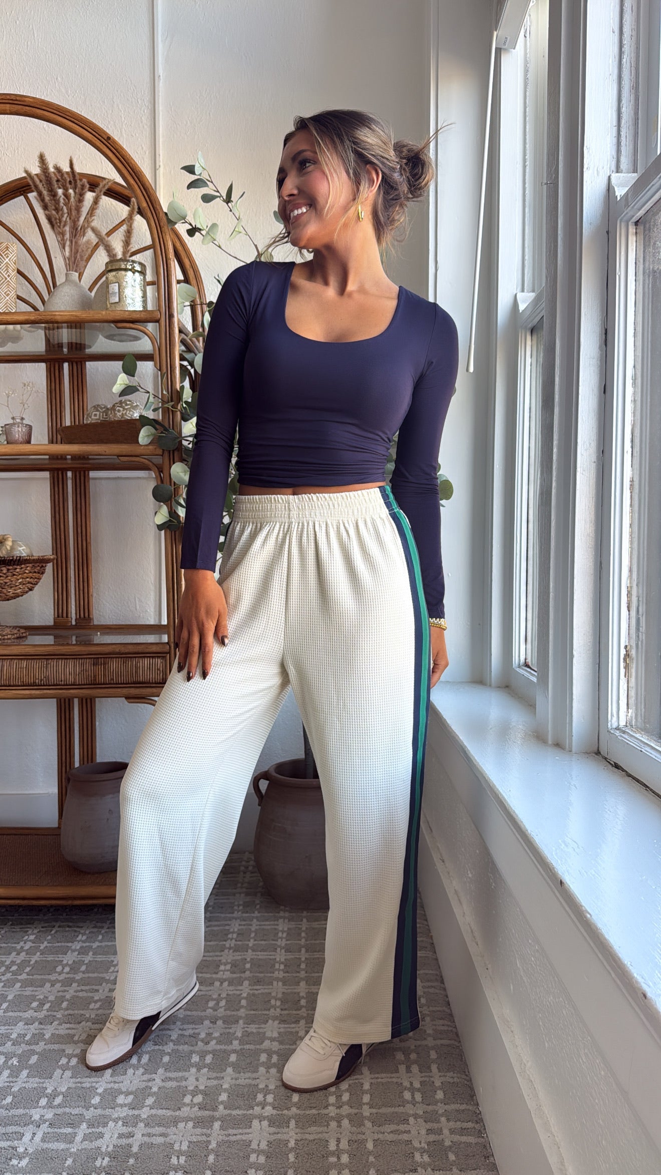 Day Dream Waffle Knit Pant, Cream