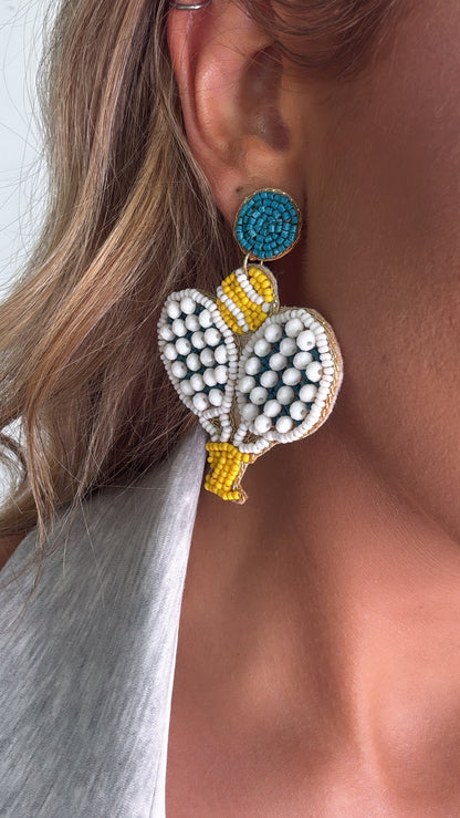Pickle Ball Beaded Earring