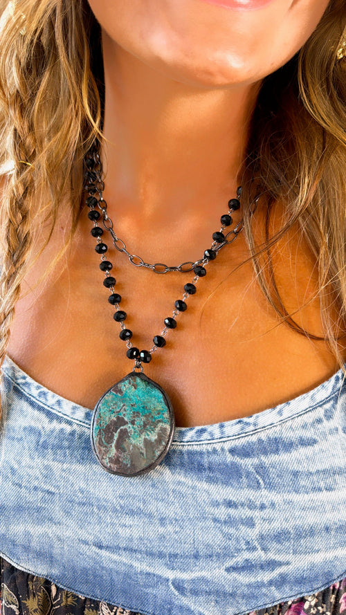 Dark Earth Necklace, Black Multi