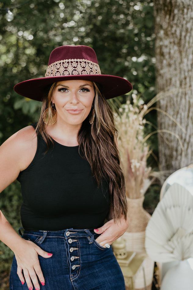 Palmer Rancher Hat, Burgundy