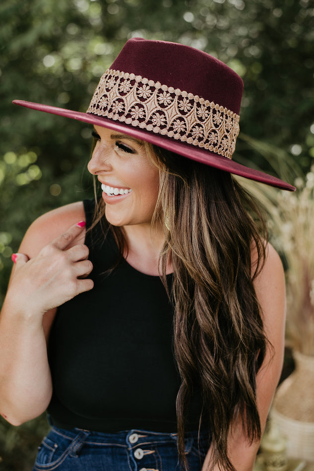 Palmer Rancher Hat, Burgundy
