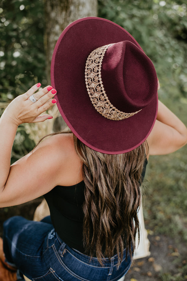 Palmer Rancher Hat, Burgundy