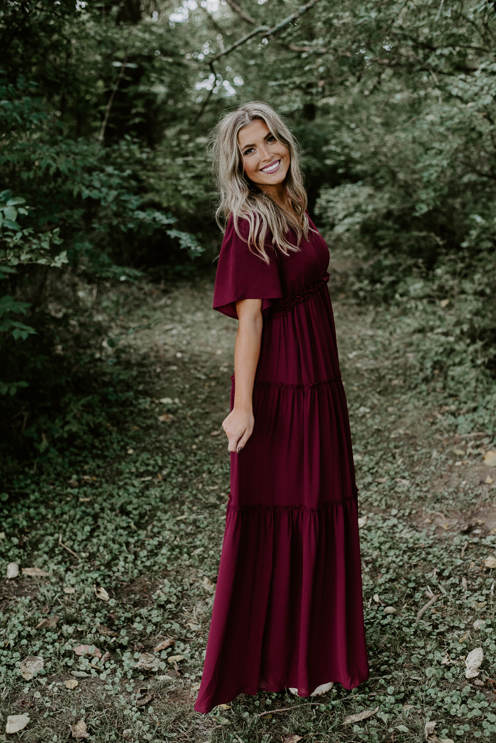ECB Exclusive: Making Memories Maxi Dress, Wine