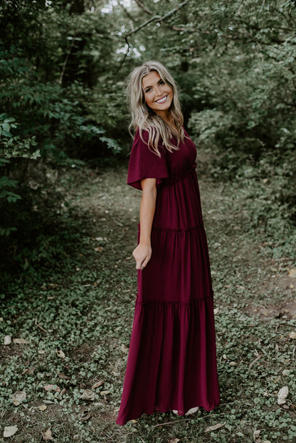 ECB Exclusive: Making Memories Maxi Dress, Wine
