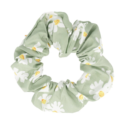 Daisy Print Scrunchie - Green