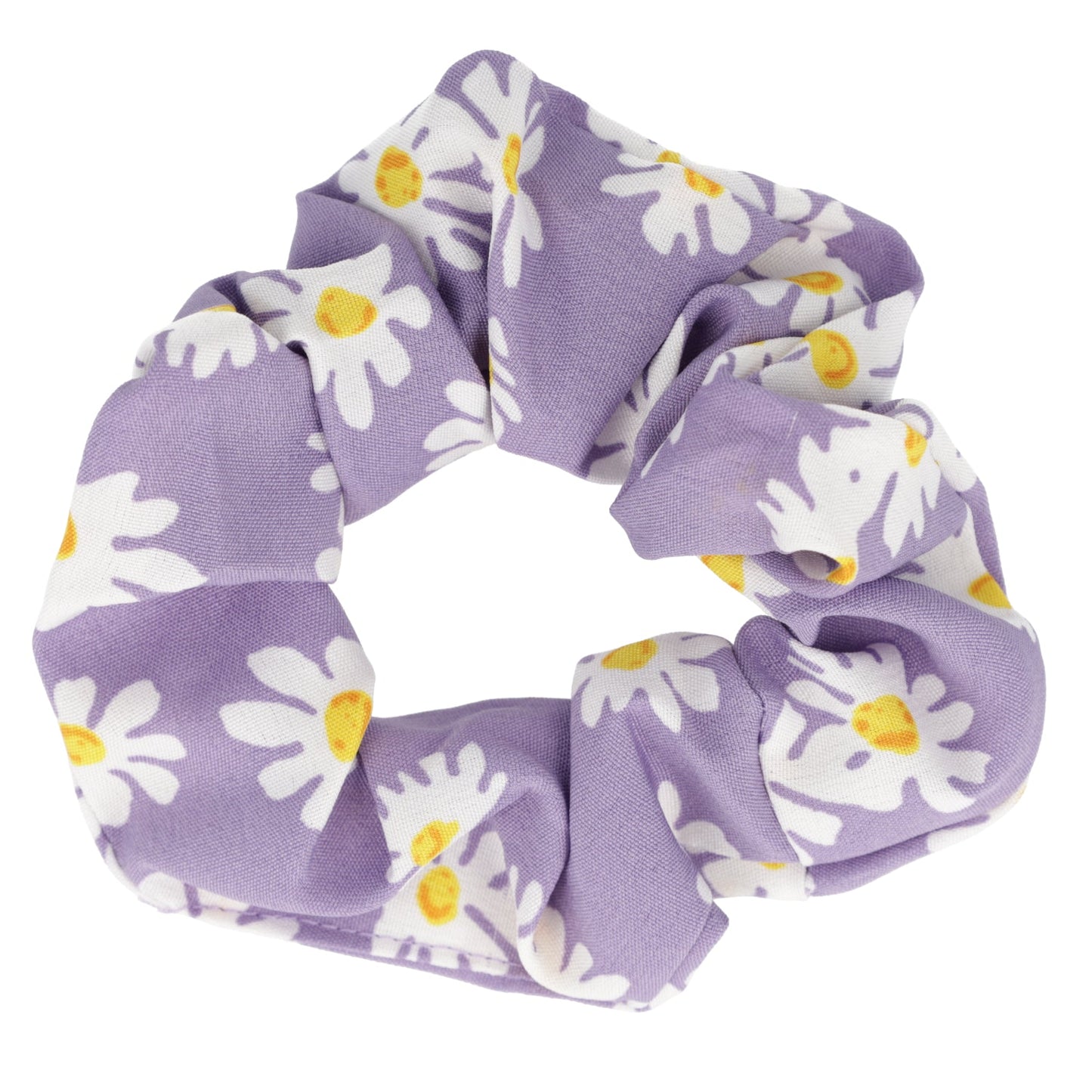 Daisy Print Scrunchie - Purple