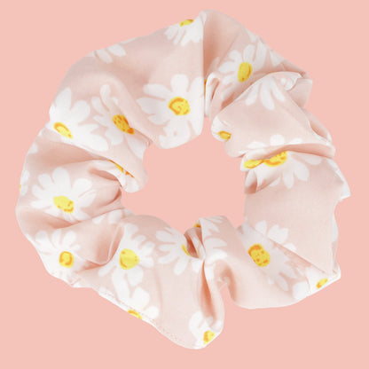 Daisy Print Scrunchie - Pink