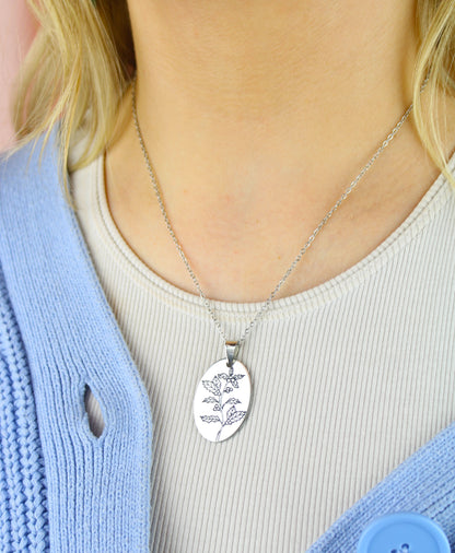 December Birth Flower Necklace - Holly