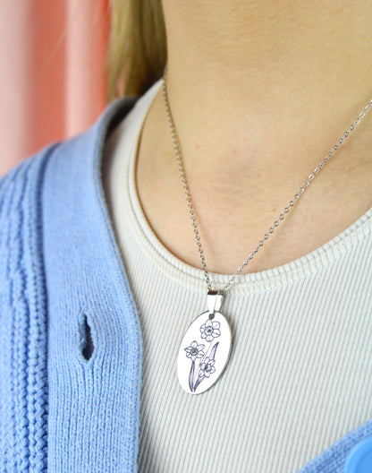 December Birth Flower Necklace - Narcissus