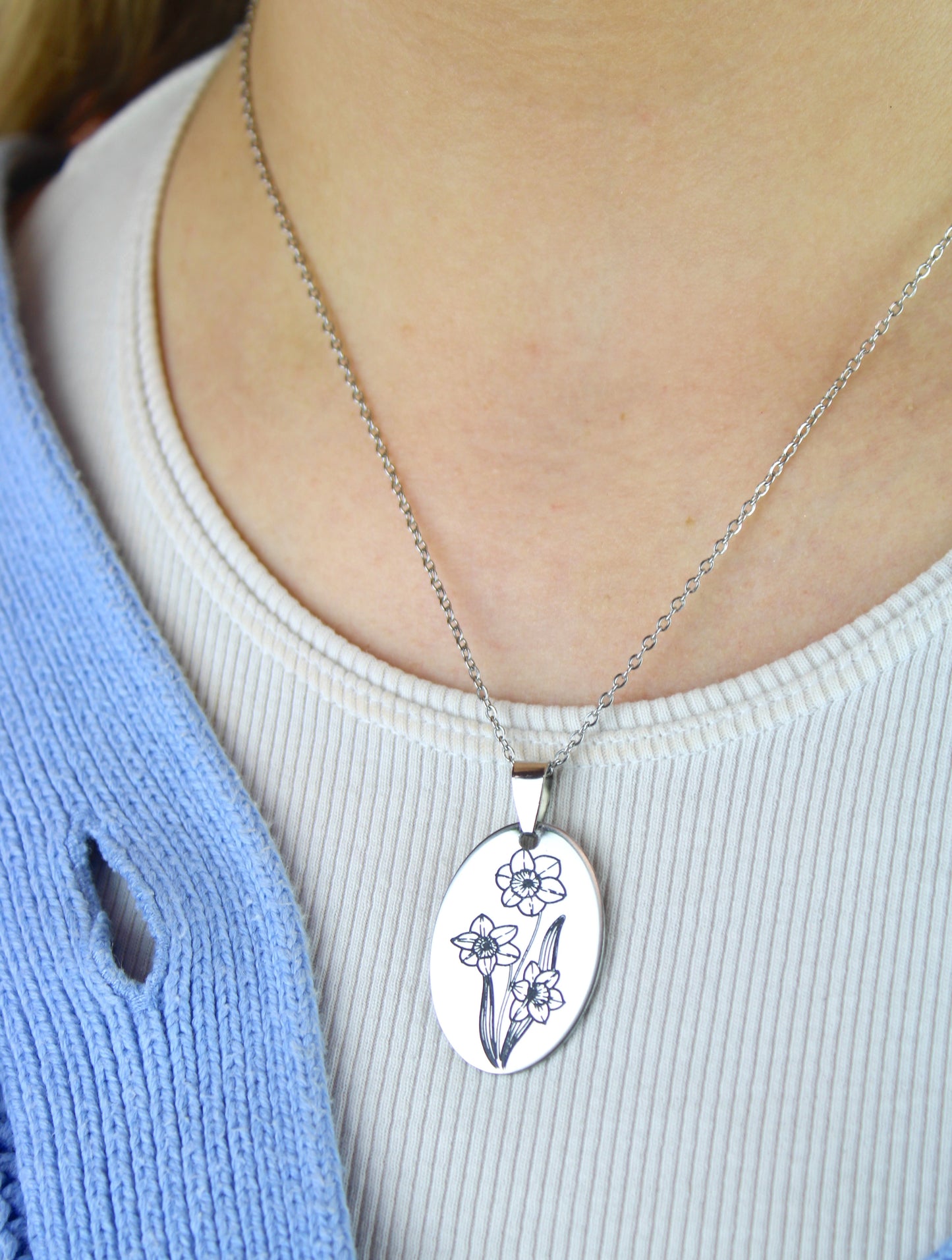 December Birth Flower Necklace - Narcissus
