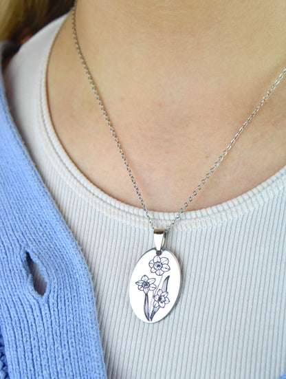 December Birth Flower Necklace - Narcissus