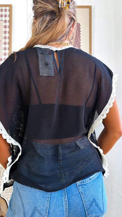 BY TOGETHER: Sea Breeze Top, Black Natural