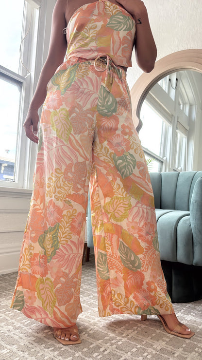 Isla Bloom Haltered Two Piece Set, Apricot Multi