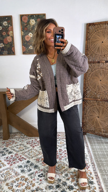Canyon Quilted Jacket, Charcoal