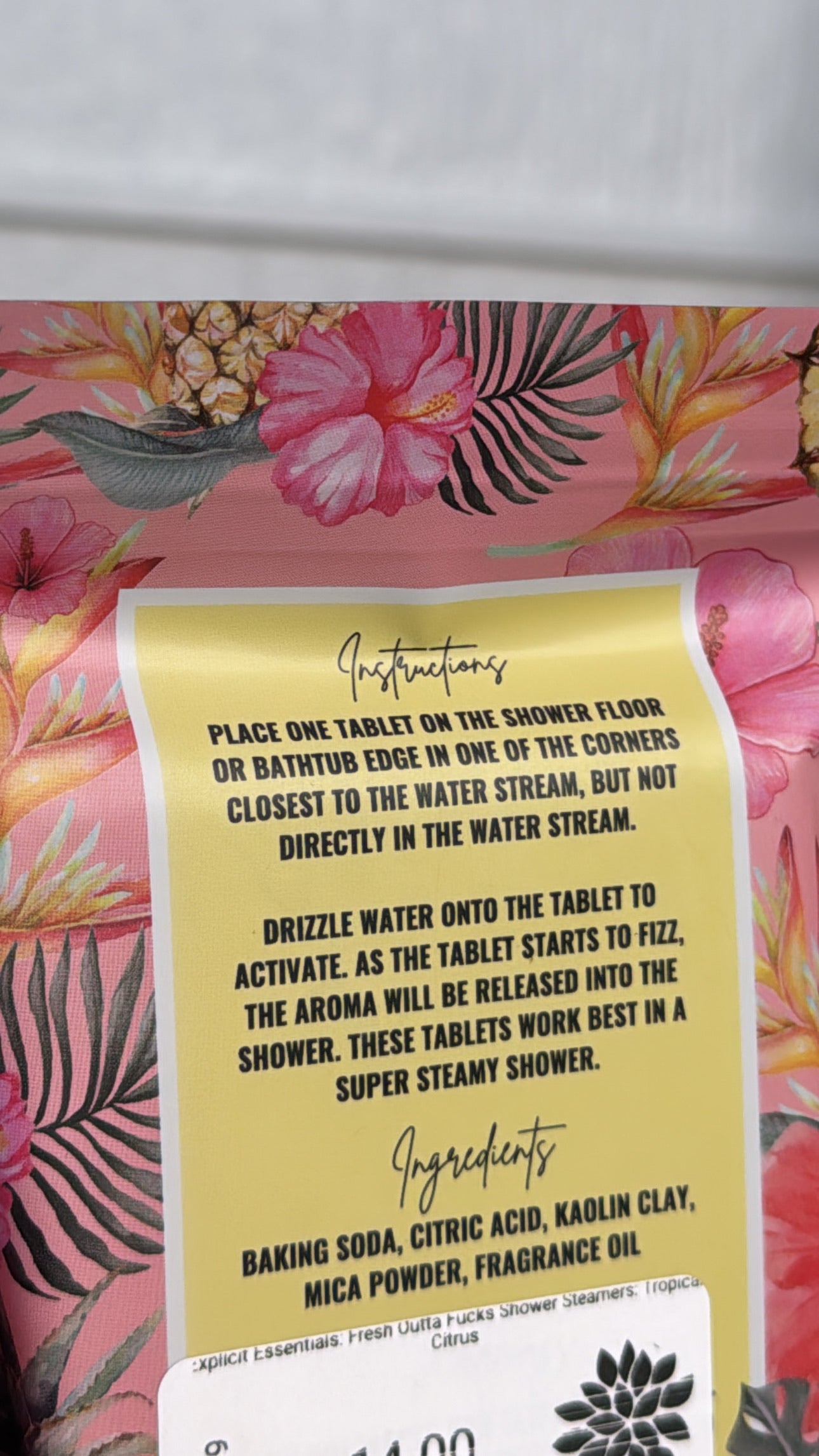 Explicit Essentials: Fresh Outta Fucks Shower Steamers: Tropical Citrus