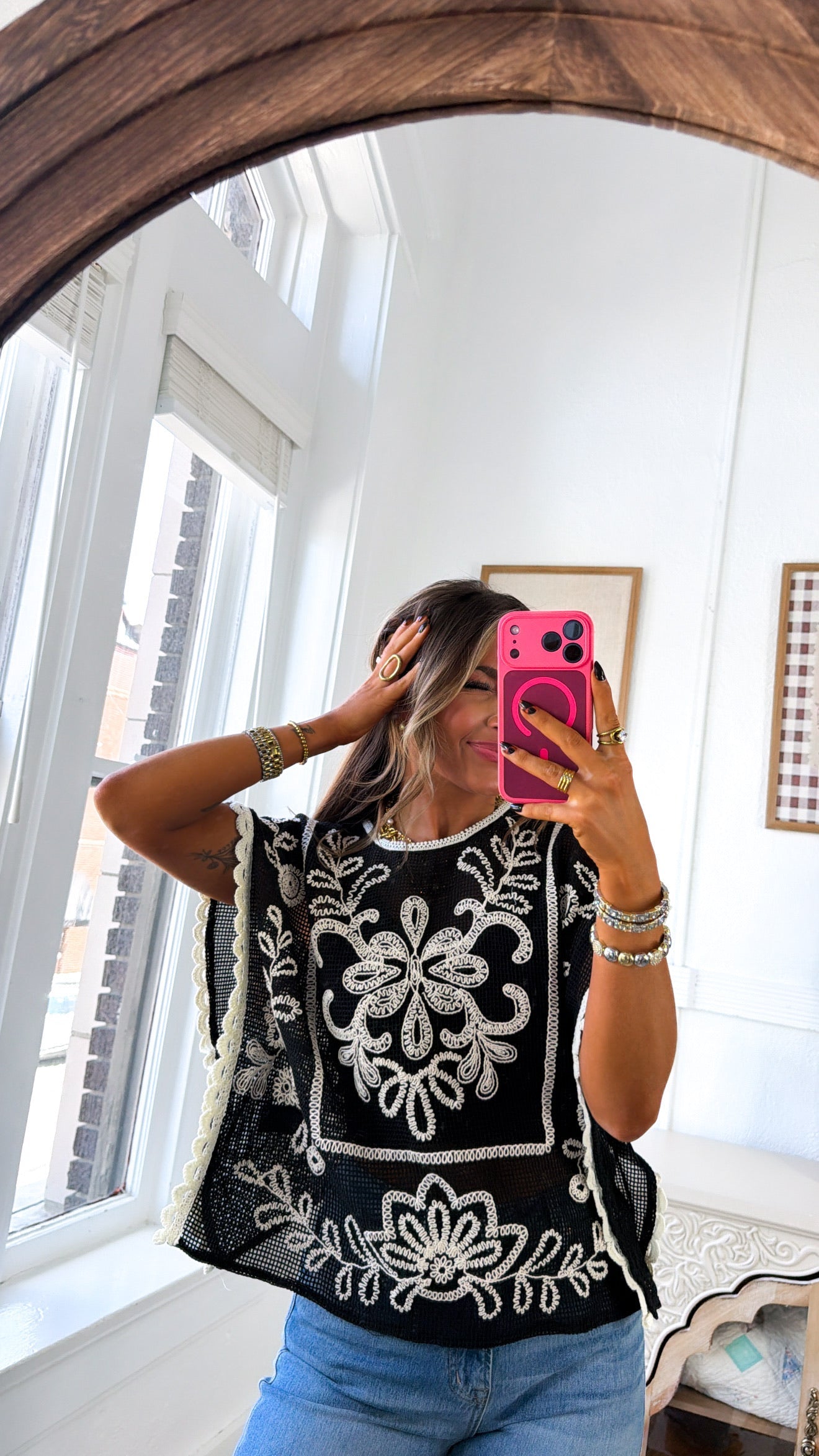 BY TOGETHER: Sea Breeze Top, Black Natural