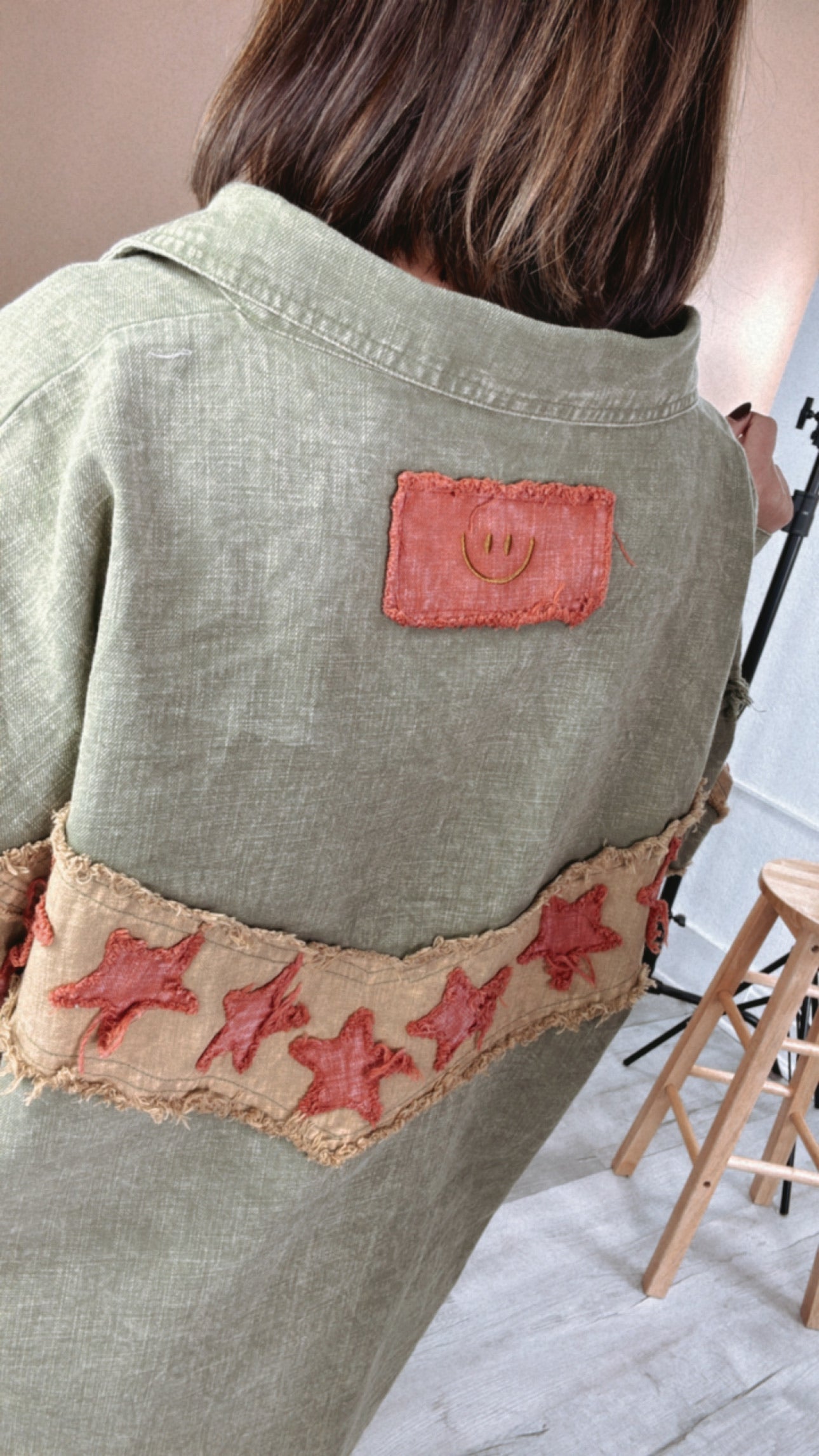 All The Stars Washed Button Down Top, Olive