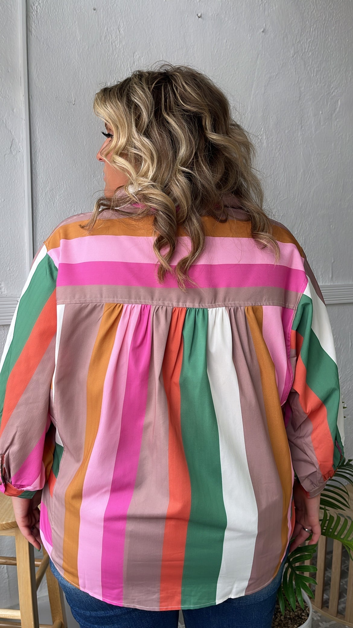 All Retro Multi Color Striped Top