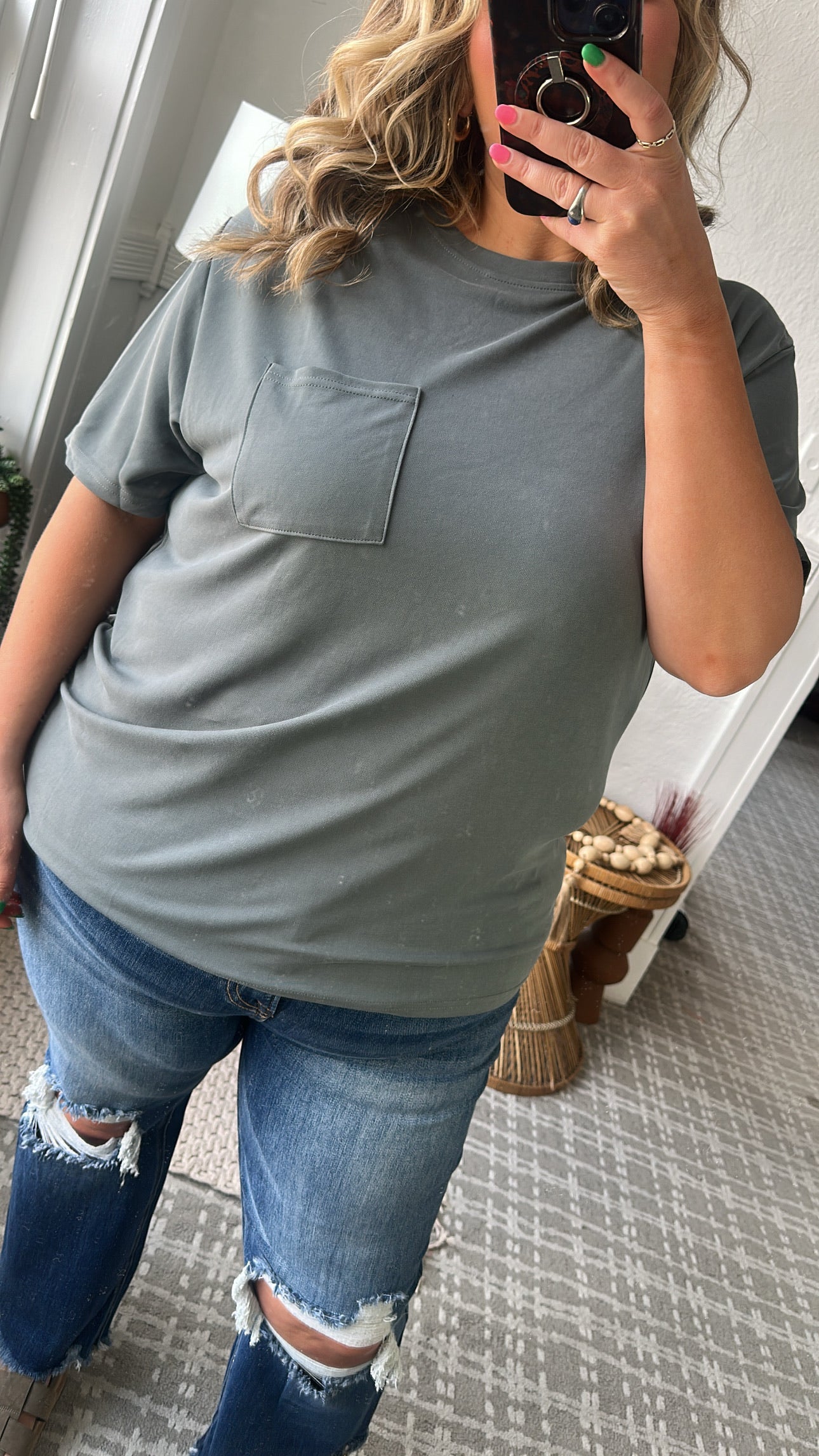 Lenny Basic Pocket Tee, Slate