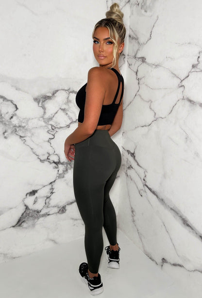 Energy Is A Vibe Khaki Super High Waisted Energy Leggings