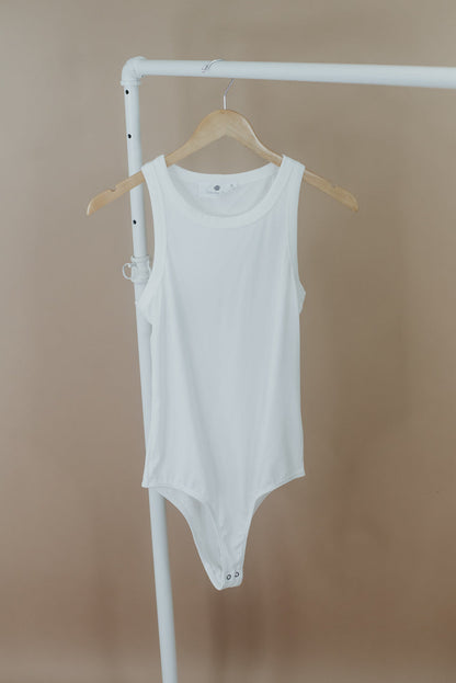 All Me Ribbed Bodysuit, White