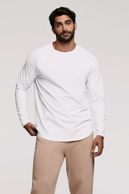 Long Sleeve Curved Hem T-Shirt