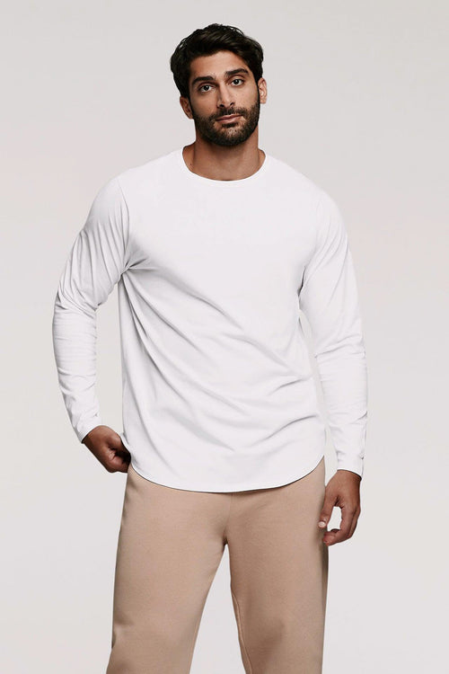 Long Sleeve Curved Hem T-Shirt