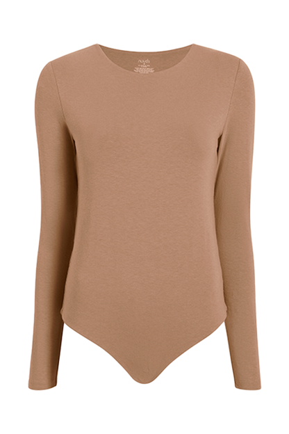 Long Sleeve Crewneck Bodysuit | Cinnamon