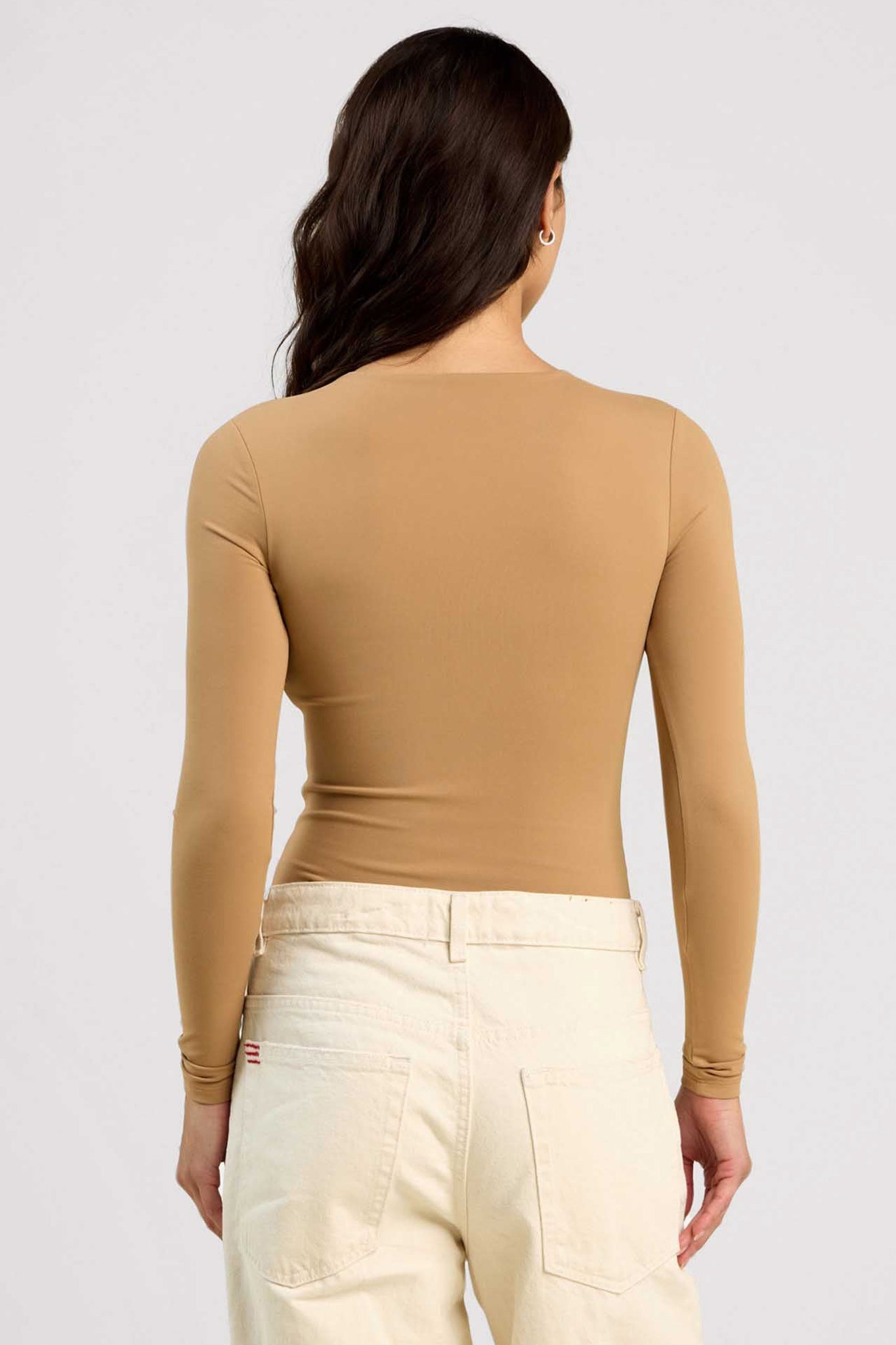 Long Sleeve Crewneck Bodysuit | Cinnamon